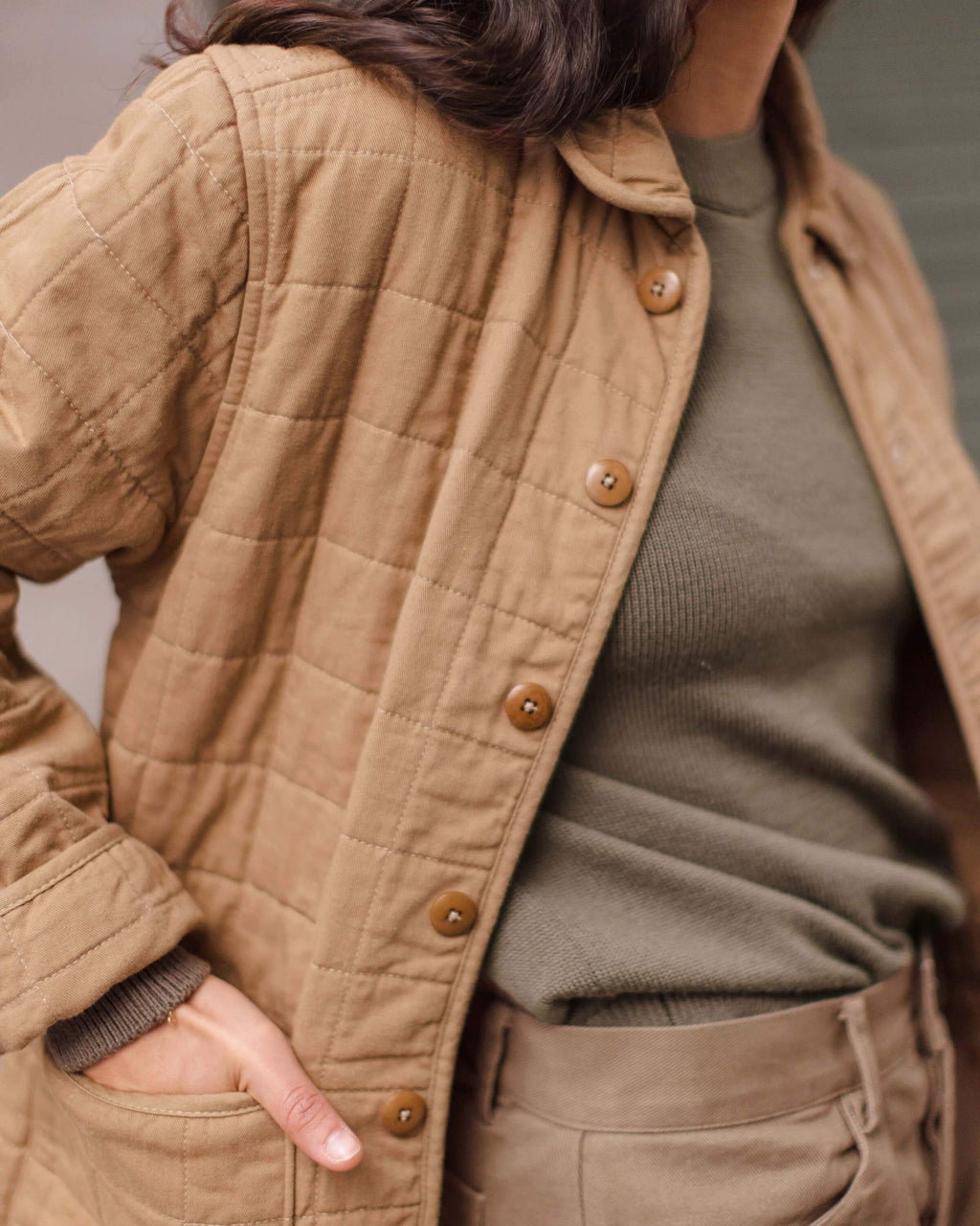Women's Quilted Kite Jacket / Chai 7