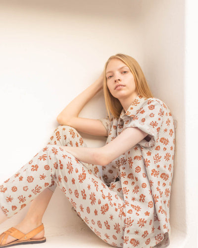 cham pants flowers woman
